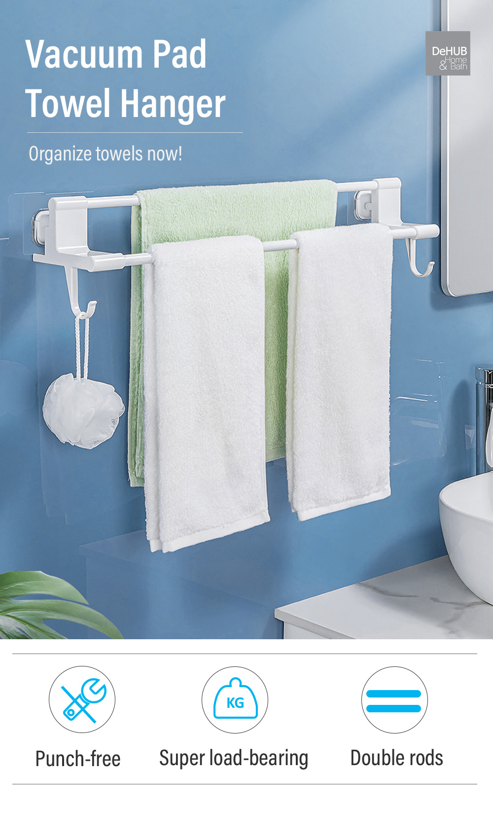 KOREA DeHUB Vacuum Pad Towel Hanger-1